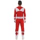 image 3 of Mighty Morphin Power Rangers Unisex Adult Red Power Ranger Costume - Red/White - S S