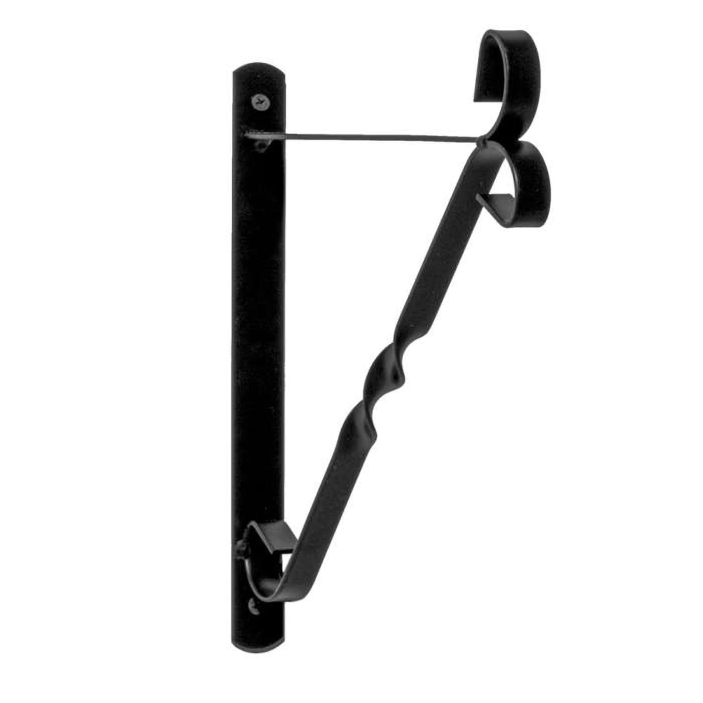 Primrose Curved Design Hanging Basket Bracket Hook for Outdoor Wall 25cm in Black