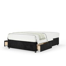 Neptune Spring Black Naples Velvet 2 Drawer Divan Set Single