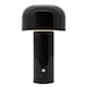 image 2 of Gloss Black Modern Mushroom Style Rechargeable LED Touch Dimmable Table Lamp | Black | Black | 1