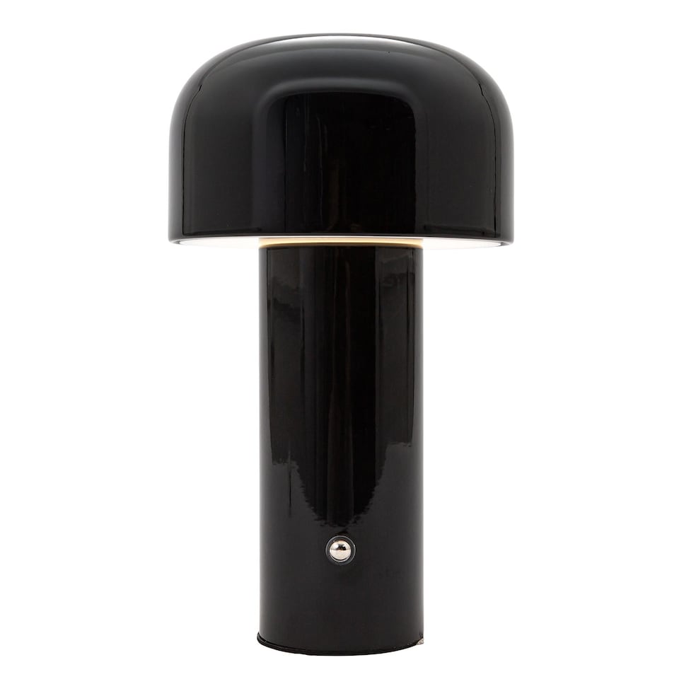 image 1 of Gloss Black Modern Mushroom Style Rechargeable LED Touch Dimmable Table Lamp | Black | Black | 1