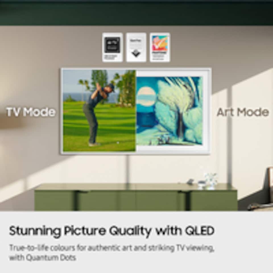 image 1 of Samsung 2025 50" The Frame Art Mode QLED 4K HDR Smart TV 127 cm (50") 4K Ultra HD Wi-Fi Black | Black | Black | 127 cm (50")