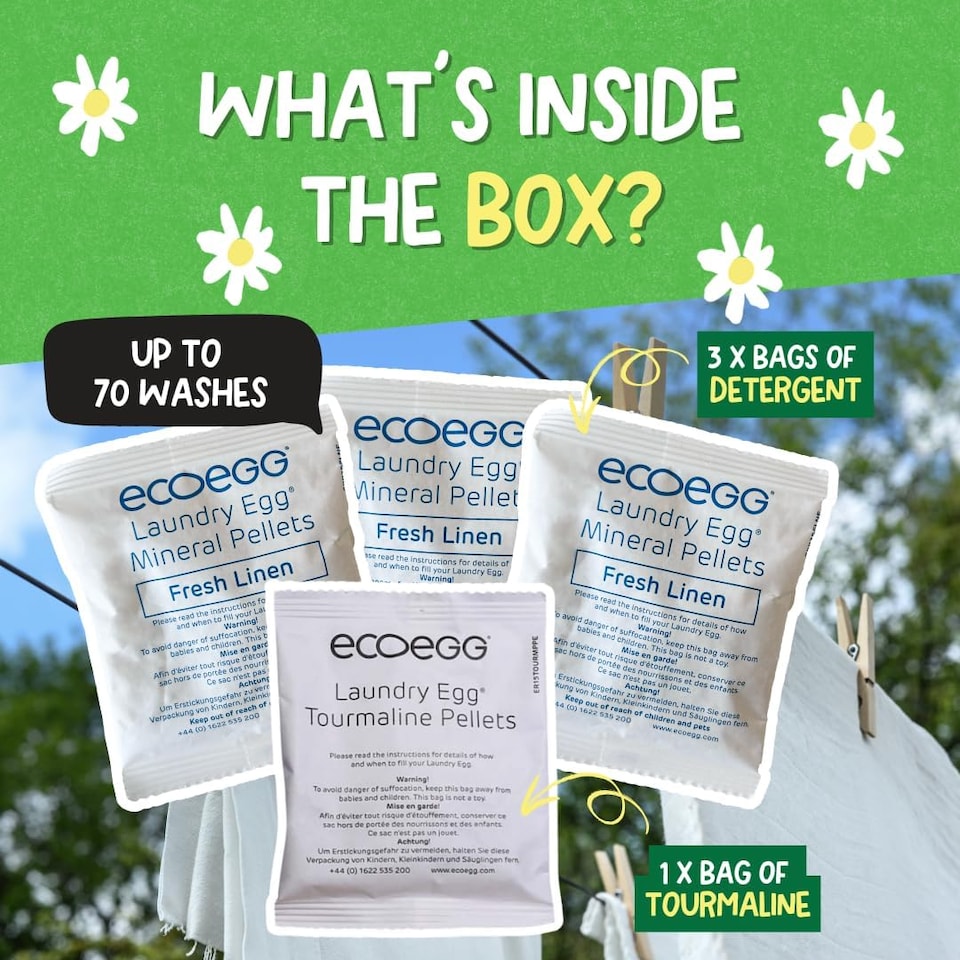 image 1 of Ecoegg Laundry Egg Refills / Fresh Linen / 70 washes