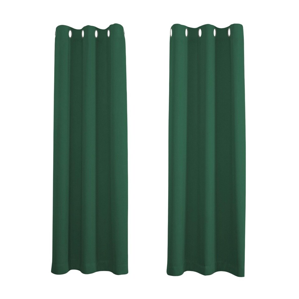 image 1 of Forest Green Blackout Curtains - Dark Thermal Eyelet - 46 x 63 Drop - 2 Panel