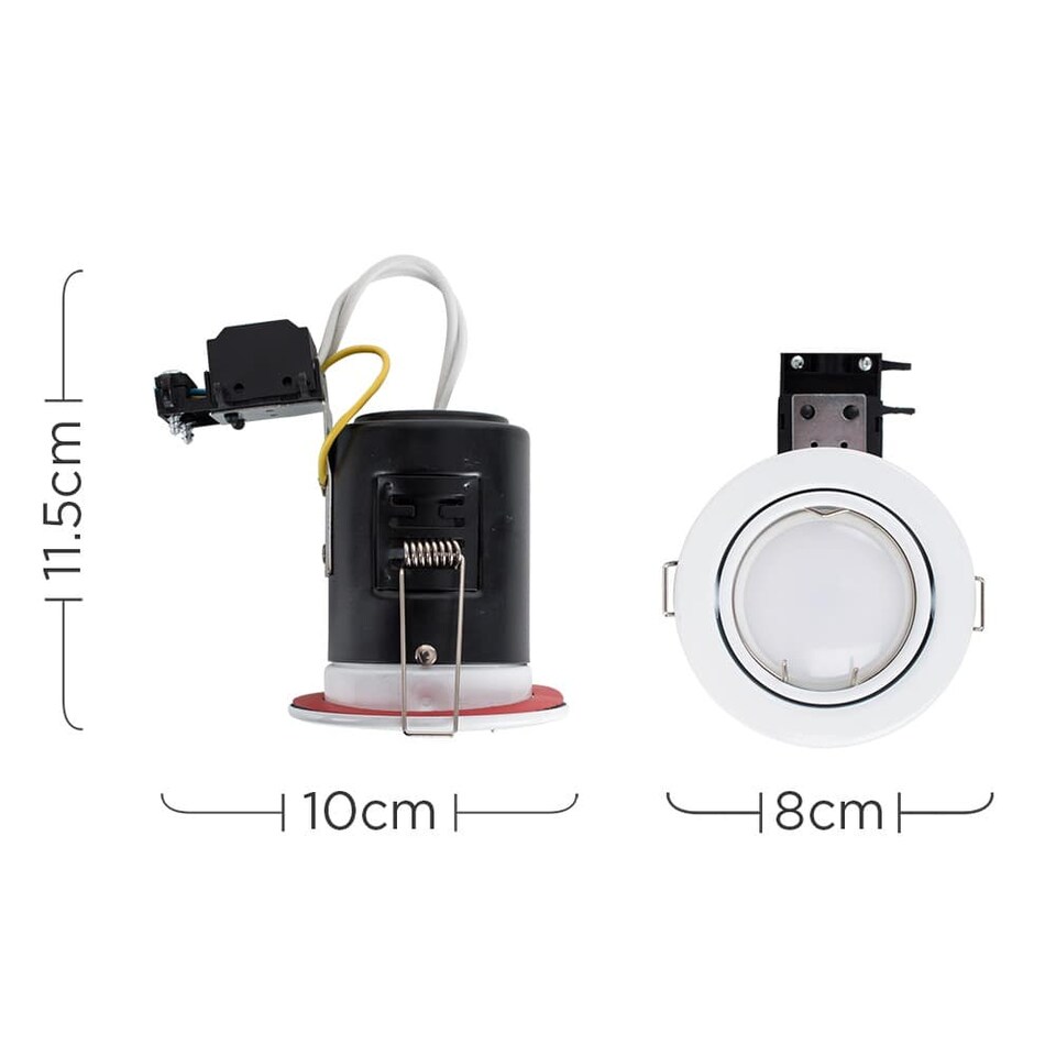 image 1 of ValueLights Downlight Tiltable Fire Rated White Ceiling Light Fitting Single Pack