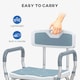 image 8 of HOMCOM EVA Padded Shower Stool with Arms and Back, 4 Suction Foot Pads Blue