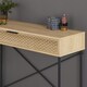 image 6 of Naive 1 Drawer Console Table Sapphire Oak with Black Metal Frame Brown