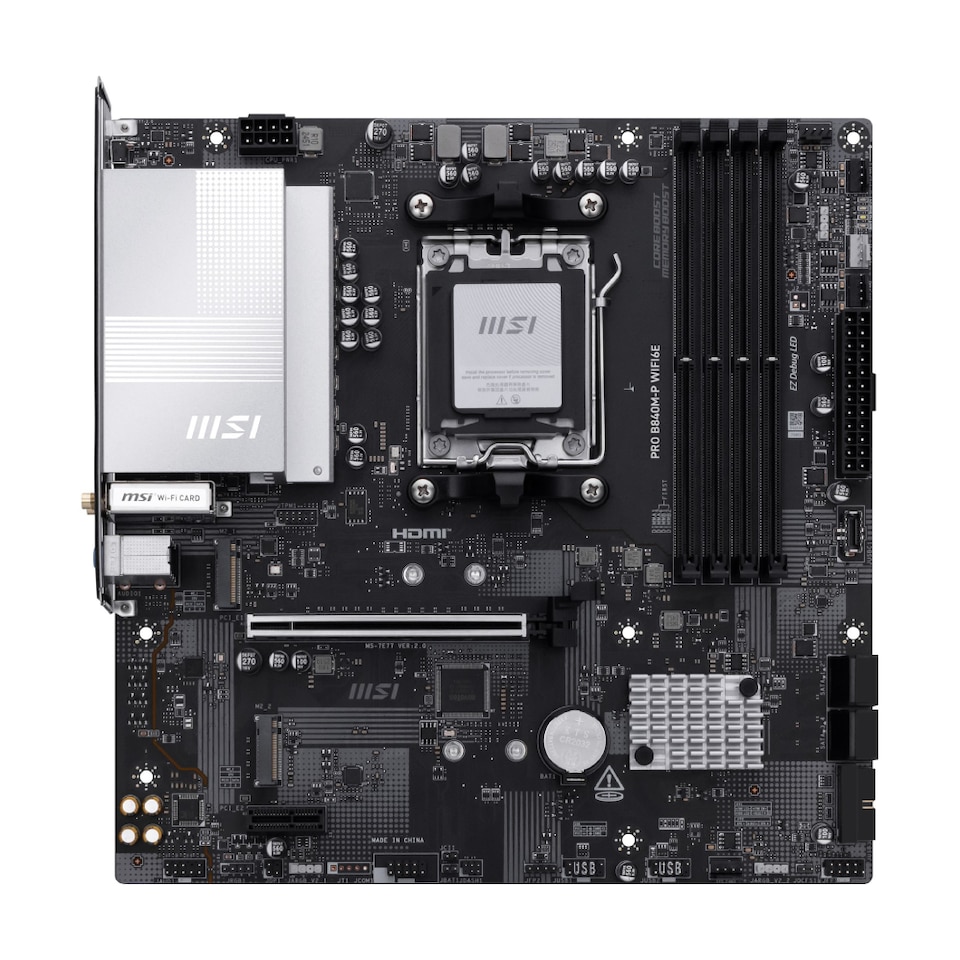 image 1 of MSI PRO B840M-P WIFI6E micro ATX AMD Socket AM5 DDR5 Motherboard