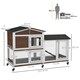 image 7 of PawHut Rabbit Hutch, Bunny Cage Outdoor 2-Tier w/ Wheels & Tray, Brown