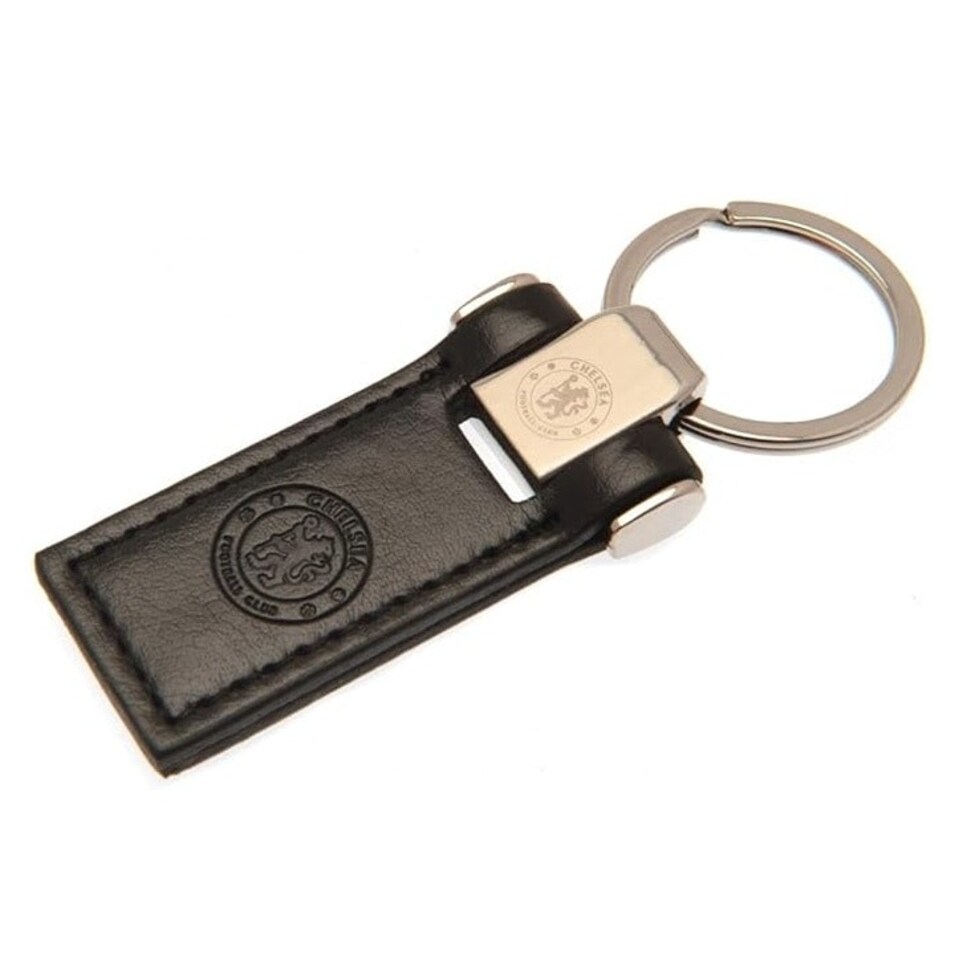 image 1 of Chelsea FC Leather Key Fob Keyring In A Gift Box