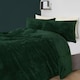 image 2 of OHS Ultra Soft Teddy Fleece Duvet Cover and Pillowcase Bedding Set, Double - Forest Green