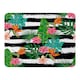 image 1 of Tropical Plants On Black & White Stripes Blanket | Multi