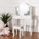 image 3 of COSTWAY Kids Vanity Makeup Table Set Princess Makeup White