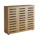 image 9 of Oslo 3 Door Wooden Shoe Storage Cabinet Rack Stand Cupboard Slatted Doors | Brown