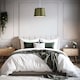 image 7 of Olive Green Linen Scallop Drum Lamp Shade with Black Cotton Trims | Green | Olive Green | 1