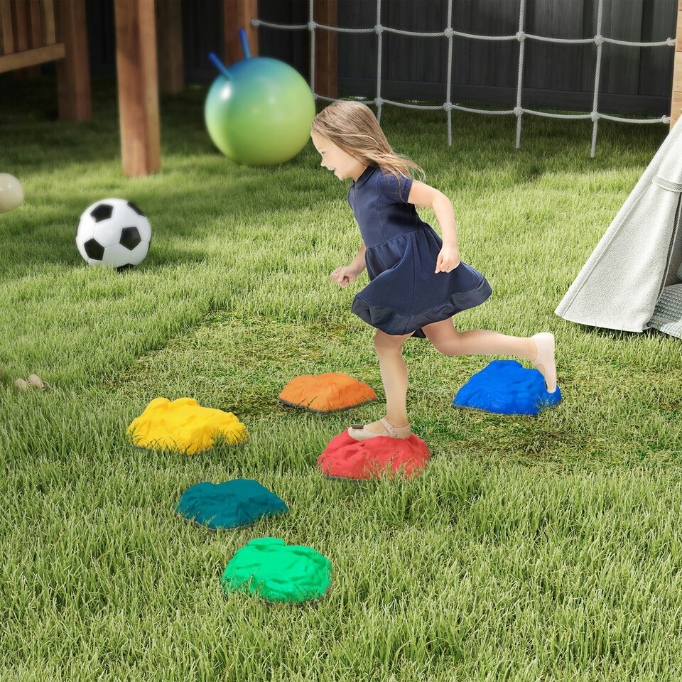 image 1 of AIYAPLAY Balance Stepping Stones, 6 PCS River Stones for Kids Ages 3-8 Years