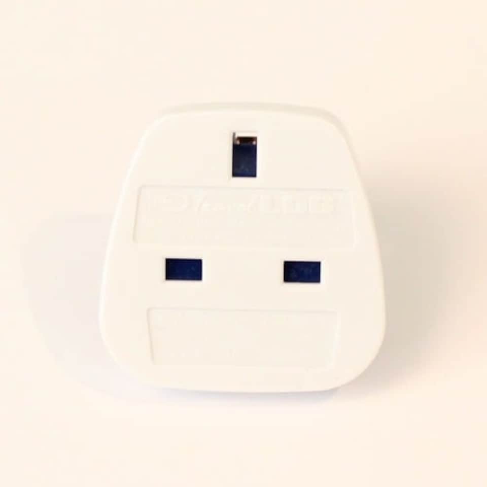 White UK To Europe Travel Plug Adapter