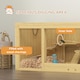 image 5 of PawHut Wooden Hamster Cage with Water Bottle, Platforms, Openable Roof