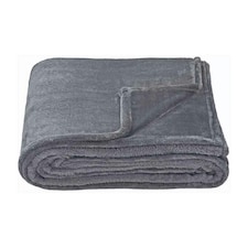 Brand Lab Fleece Plain Blanket - Charcoal - 200cm x 150cm