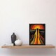 image 2 of Abstract Sunset Fire Landscape Space Living Room Black Framed Wall Art Print A4