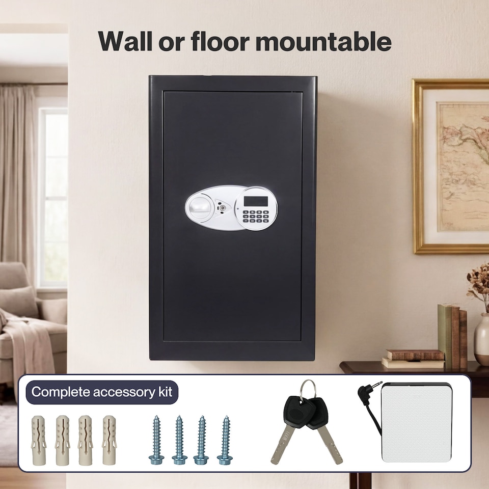 image 1 of Levede 85L Safe Fireproof Security Box Home Office Cash Lock Deposit Password