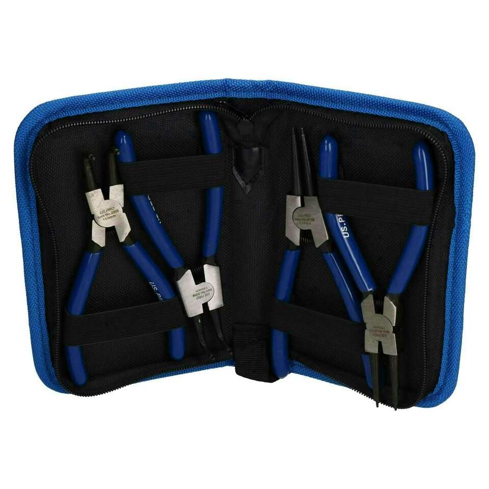 image 1 of 6" 150mm Circlip Pliers Internal & External + 480pc Circlip / Snap Ring Assortment