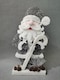 image 7 of 32Cm Grey Santa Christmas Tabletop Figures Glitter Foam Showpiece Decorations