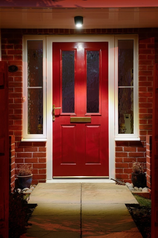 image 1 of Auraglow Battery Operated Motion Activated PIR Sensor Cordless Security Light | Black