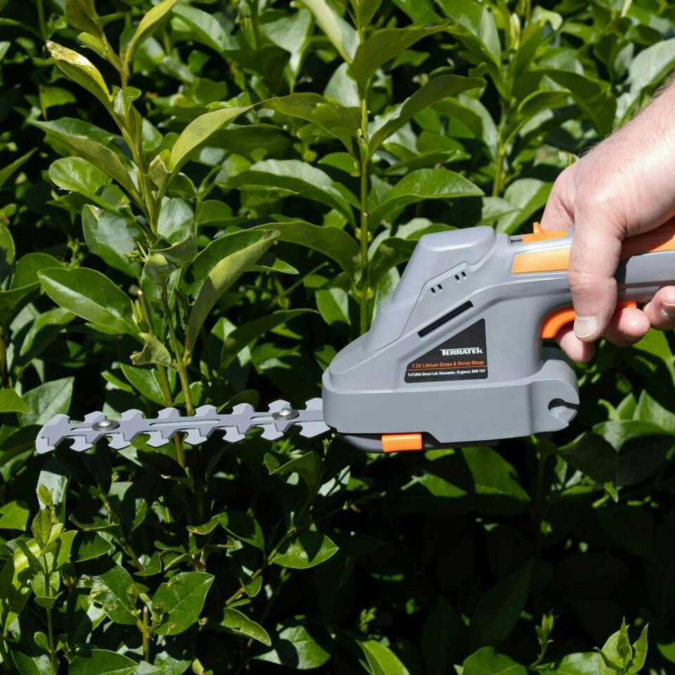 image 1 of Terratek 7.2V 2 in 1 Cordless Hedge Trimmer Cutter | Grey | Grey | 1