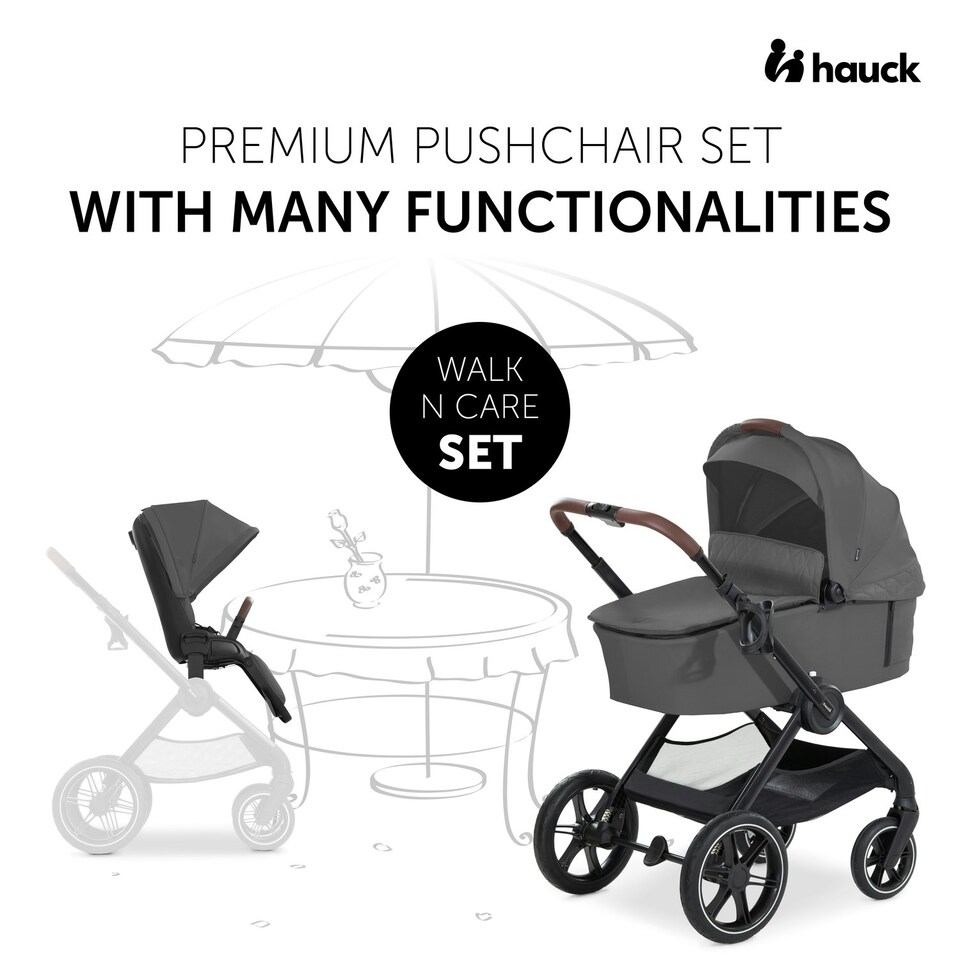 image 1 of hauck Walk N Care Pushchair Set - Dark Grey Grey