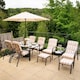 image 1 of Hadleigh Reclining 6 Seater Garden Dining And Leisure Furniture Set In Beige