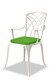 image 5 of Centurion Supports OSHOWA Luxurious Garden and Patio Table and 2 Large Chairs with Armrests Cast Aluminium Bistro Set - White with Green Cushions