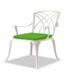 image 5 of Centurion Supports OSHOWA Luxurious Garden and Patio Table and 2 Large Chairs with Armrests Cast Aluminium Bistro Set - White with Green Cushions