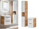 image 1 of Bathroom Furniture Set Vanity Unit 400mm Sink Tall Cabinet White Gloss Oak Aruba