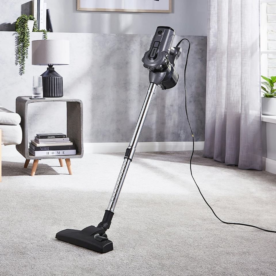 image 1 of GEEPAS 2-in-1 Corded Stick & Handheld Bagless Upright Vacuum Cleaner - Black