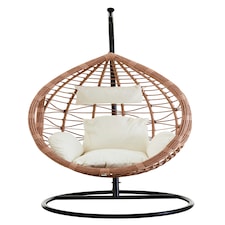 Interiors by Premier Stable Natural Rattan Effect Hanging Chair, Stylish Lounge Chaiir, Versatile Garden Chair, Stable Lawn Chair