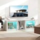image 2 of HOMCOM 160cm TV Unit w/ LED Lights for 70in TV Modern TV Stand Cabinet | White | White