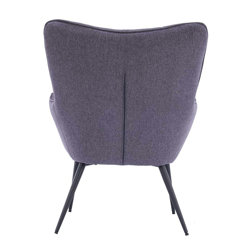 image 1 of Vera Fabric Occasional Living Room Modern Accent Chair with Footstool (Charcoal)
