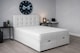 image 1 of Storage White Plush Ottoman 6ft Superking Bed Set with Headboard and Mattress