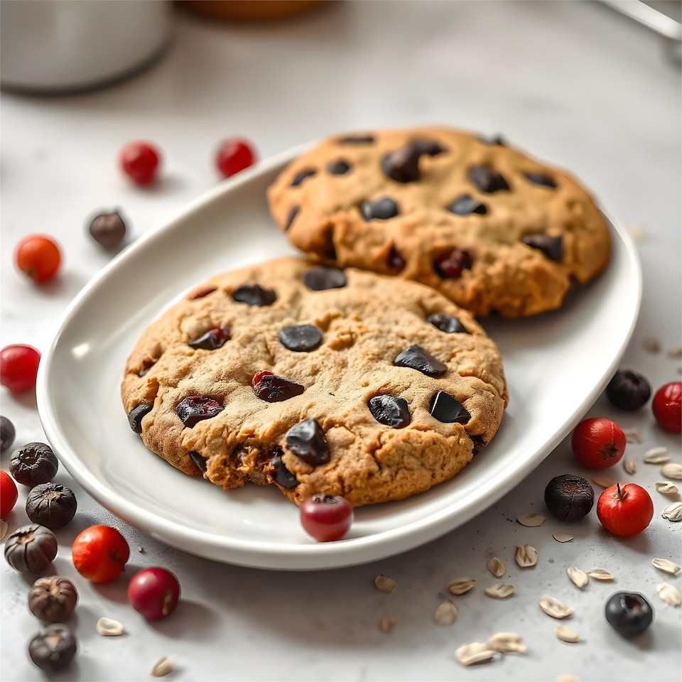 image 1 of Diablo No Added Sugar Chocolate Chip and Goji Berry Cookies 135g 3 Pack