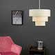 image 3 of ValueLights 3 Tier Cream Faux Silk Ceiling Pendant Light Shade