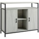 image 1 of HOMCOM Modern Sideboard Storage Cabinet with Adjustable Shelves Light Grey Grey | Black