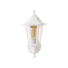 ValueLights Traditional Style White Outdoor Security IP44 Rated Wall Light Lantern | White