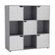 image 1 of 9-Cube Shelving Unit With Geo Doors - Square | Grey | Grey & White | 1