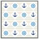 image 4 of Nautical elements on striped background (Picture Frame) Brown | Oak | XS