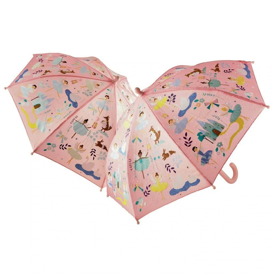 Floss & Rock Kids Umbrella Colour Changing - Enchanted Princess Pink