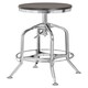 image 4 of Gator Ash Wood Silver Chromed Metal Stool Silver