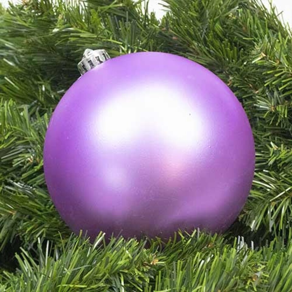 image 1 of Purple Matte Shatterproof Christmas Bauble 15cm
