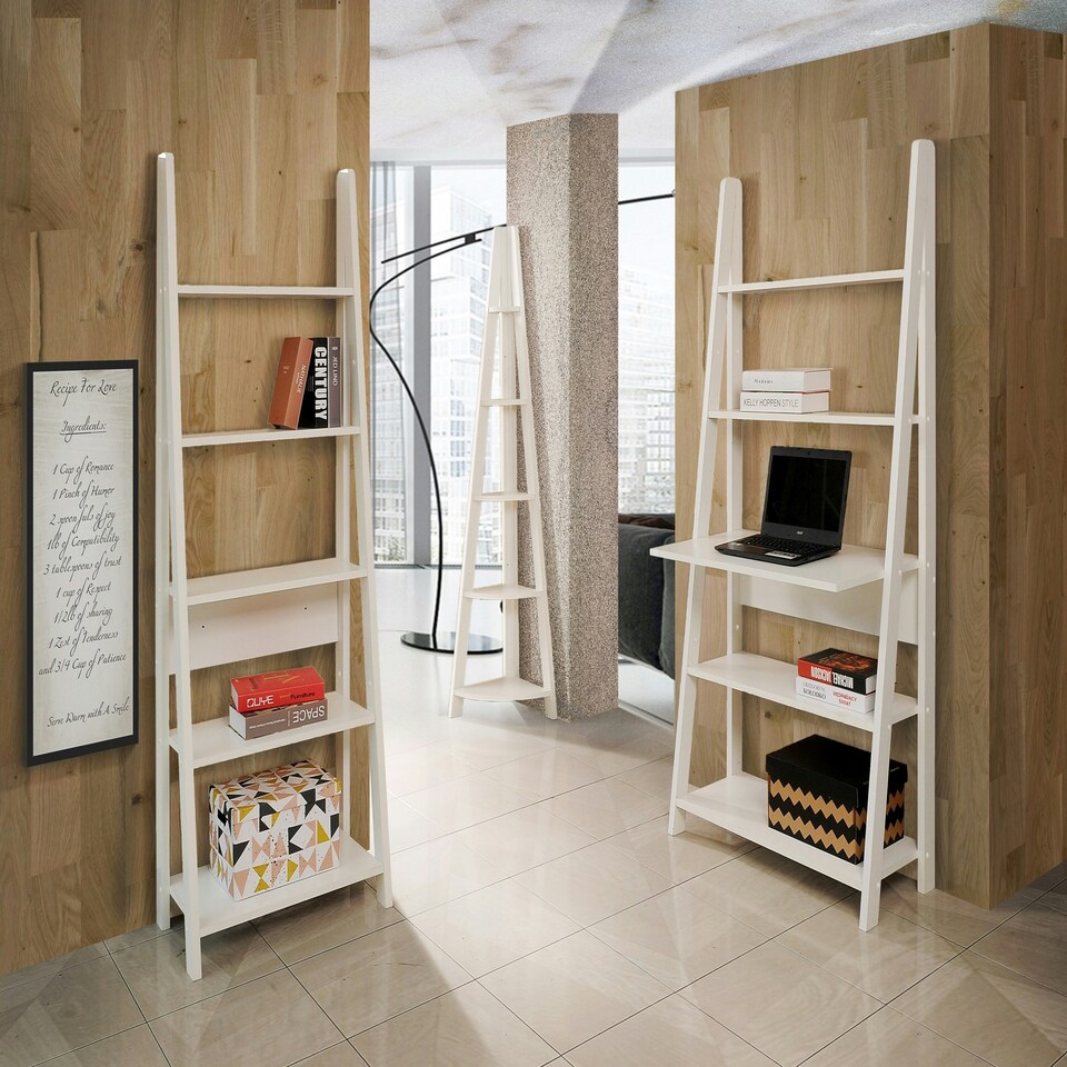 image 1 of Corner Ladder Bookcase