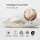 image 3 of Homescapes Premium Wool Pillow with Quilted Case, 19 x 29" White